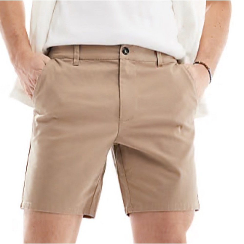 ASOS DESIGN Mens Tan skinny chino shorts